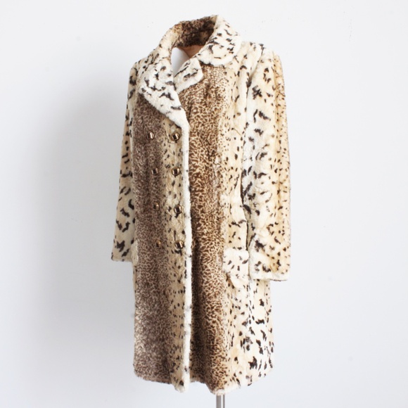 Vintage Coat Sheared Faux Fur by Bobalinx Leopard Big Cat Lynx 1960s Retro Chic - Picture 6 of 7